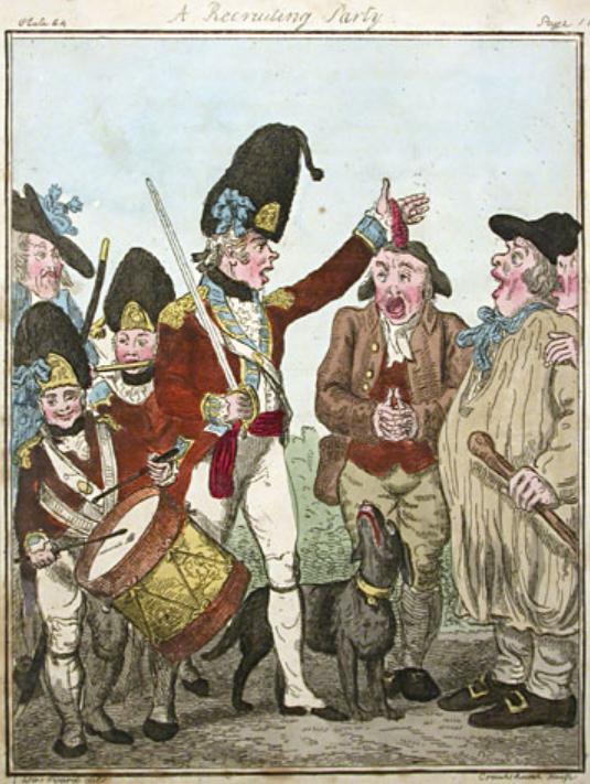 A Recruiting Party, 1797, by Isaac Cruikshank